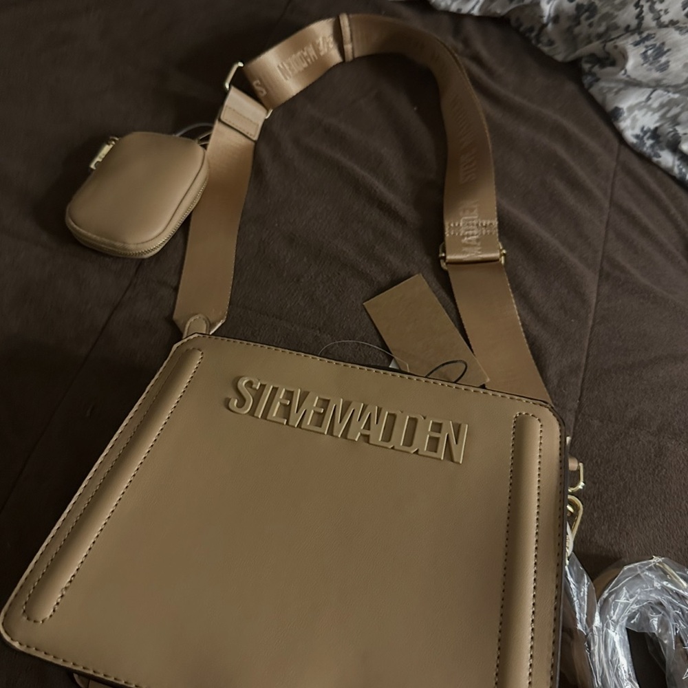 Steve Madden Beige Crossbody Bag with Pouch